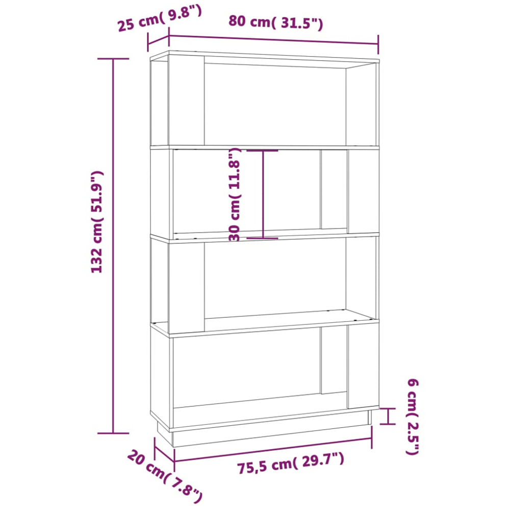 vidaXL 4 Shelf Black Solid Pine Wood Bookcase Image 9