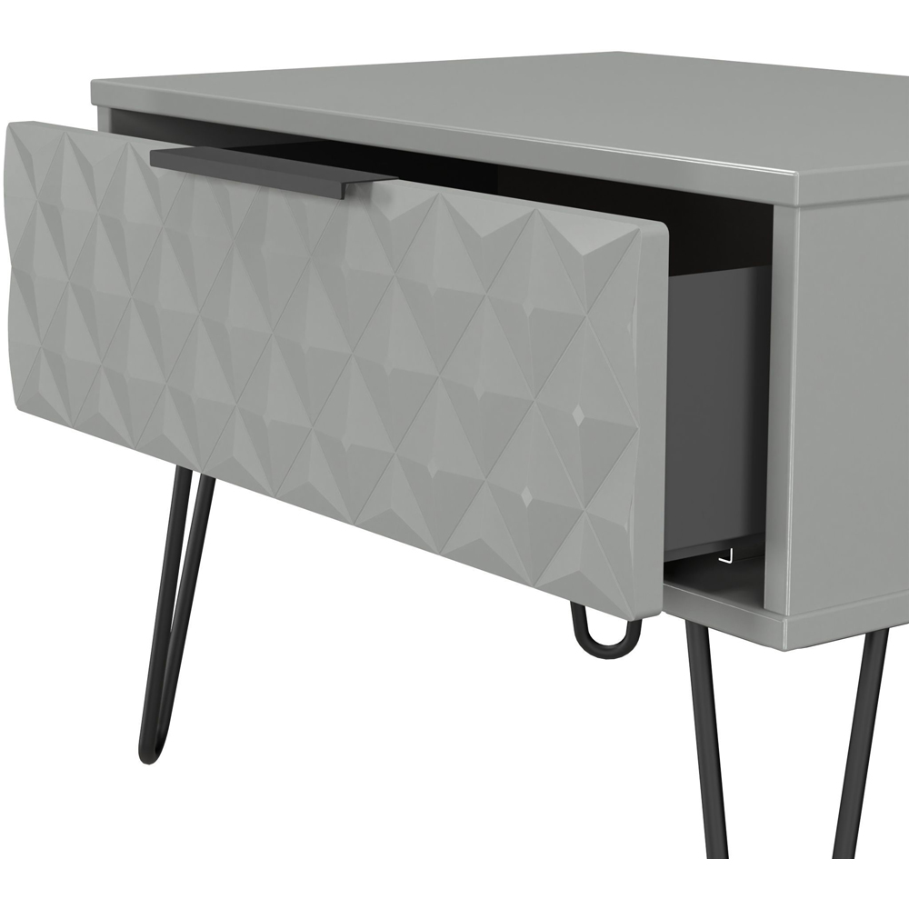 Crowndale Harlequin Single Drawer Dusk Grey Wide Side Table Ready Assembled Image 6