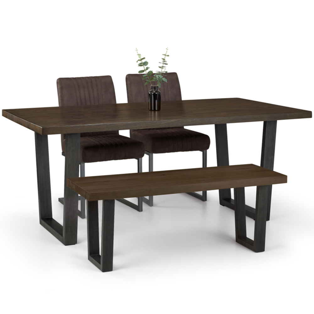 Julian Bowen Brooklyn 2 Seater Dark Oak Dining Bench Image 3