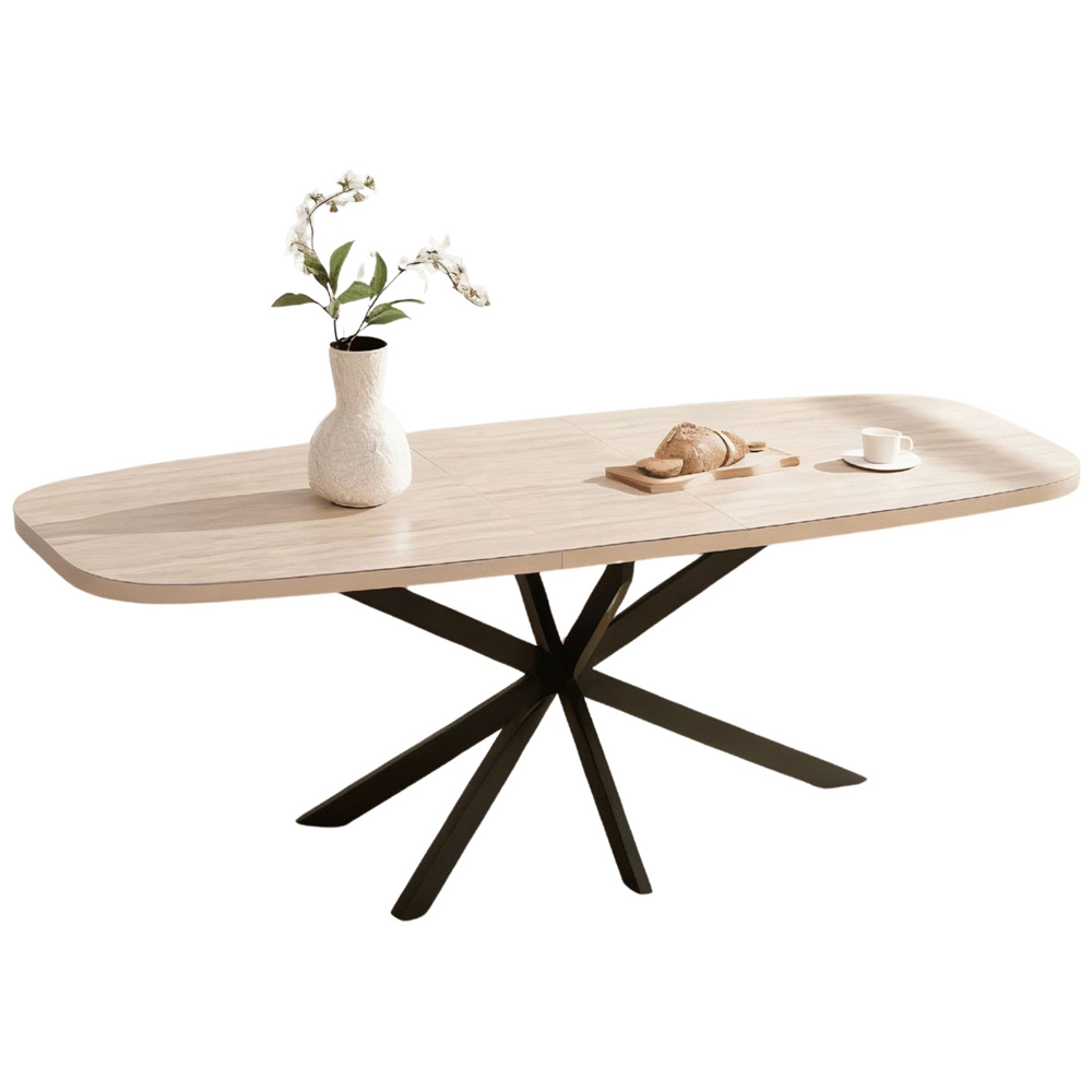 Home Source Axal 6 Seater 180-220cm Extendable Oval Dining Table Oak Effect Image 2