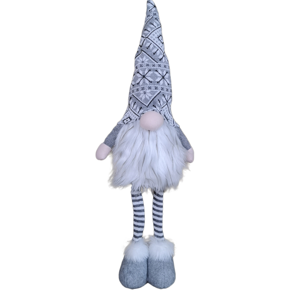 Samuel Alexander Grey Patterned Nordic Gnome Gonk Christmas Decoration 66cm Image 1