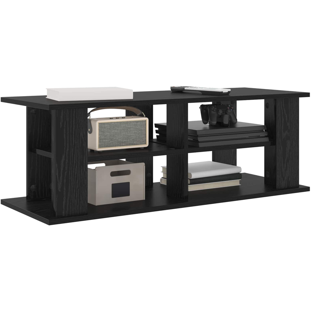 vidaXL 4 Shelf Black Oak TV Stand Image 3