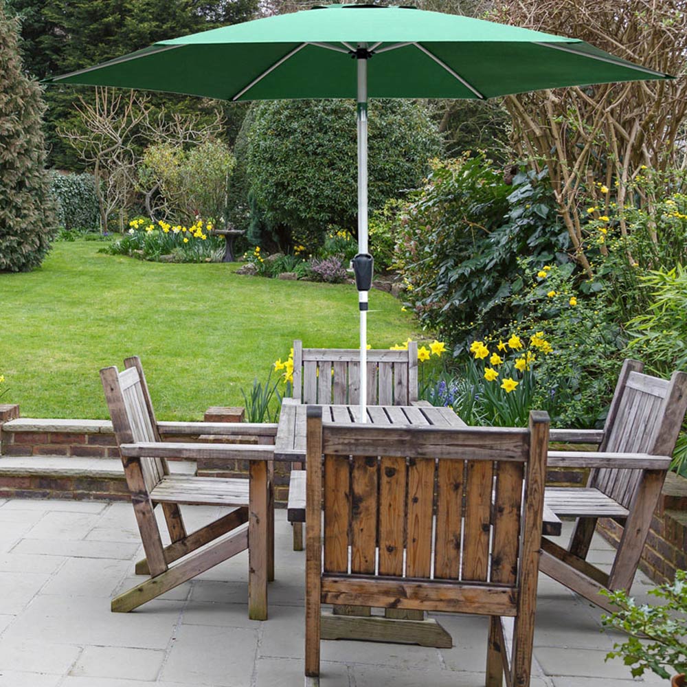 GlamHaus Green Tilting Garden Parasolwith Crank Handle 2.7m Image 5