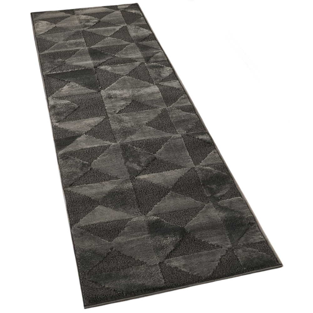 Desire Rugs Hamilton Dark Grey Geometric Triangle Mosaic Rug 60 x 220cm Image 1