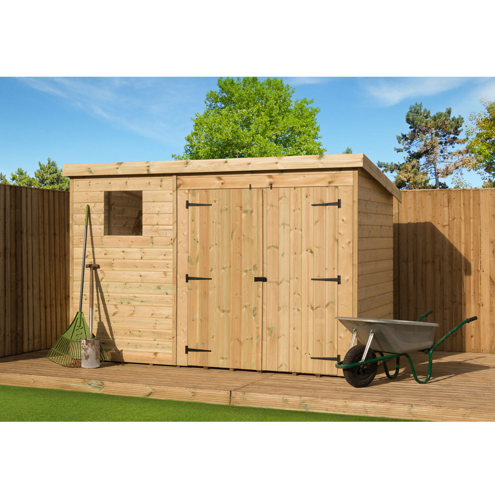 Empire Sheds 4000 10 x 4ft Double Door Tongue and Groove Pent Garden Shed Image 2