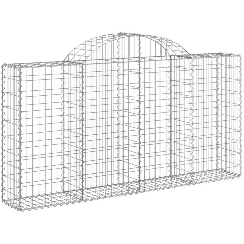 vidaXL Silver Galvanised Iron Gabion Basket 200 x 30 x 100/120cm 12 Pack Image 1