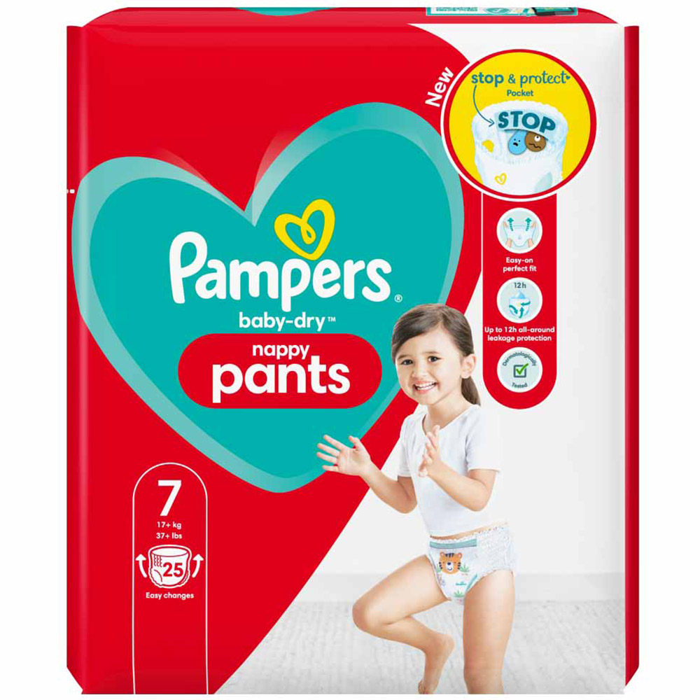 Pampers Baby Dry Size 7 Dry Pants 25 pack Image 1
