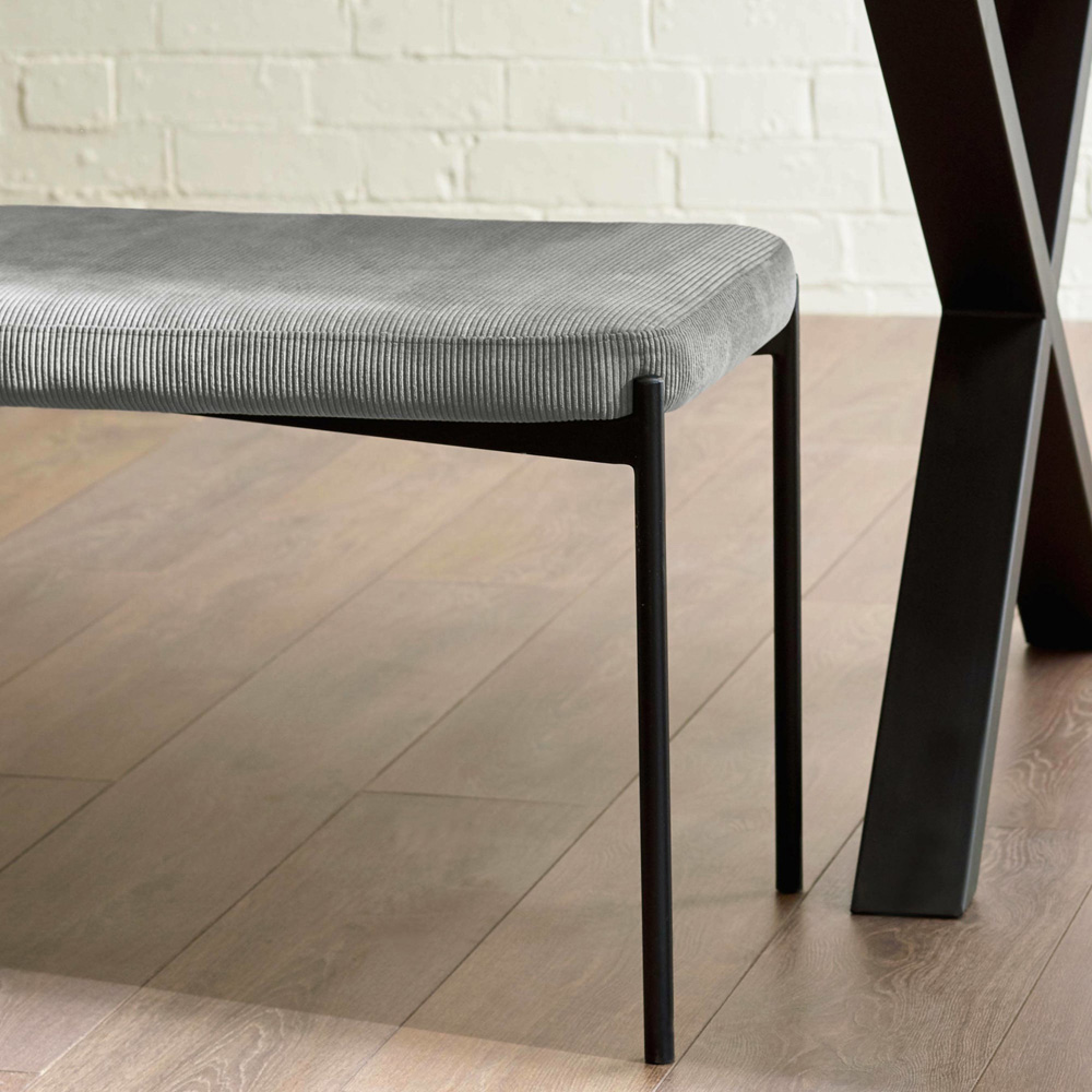 Julian Bowen Leonie 2 Seater Grey Velvet Dining Bench Image 5