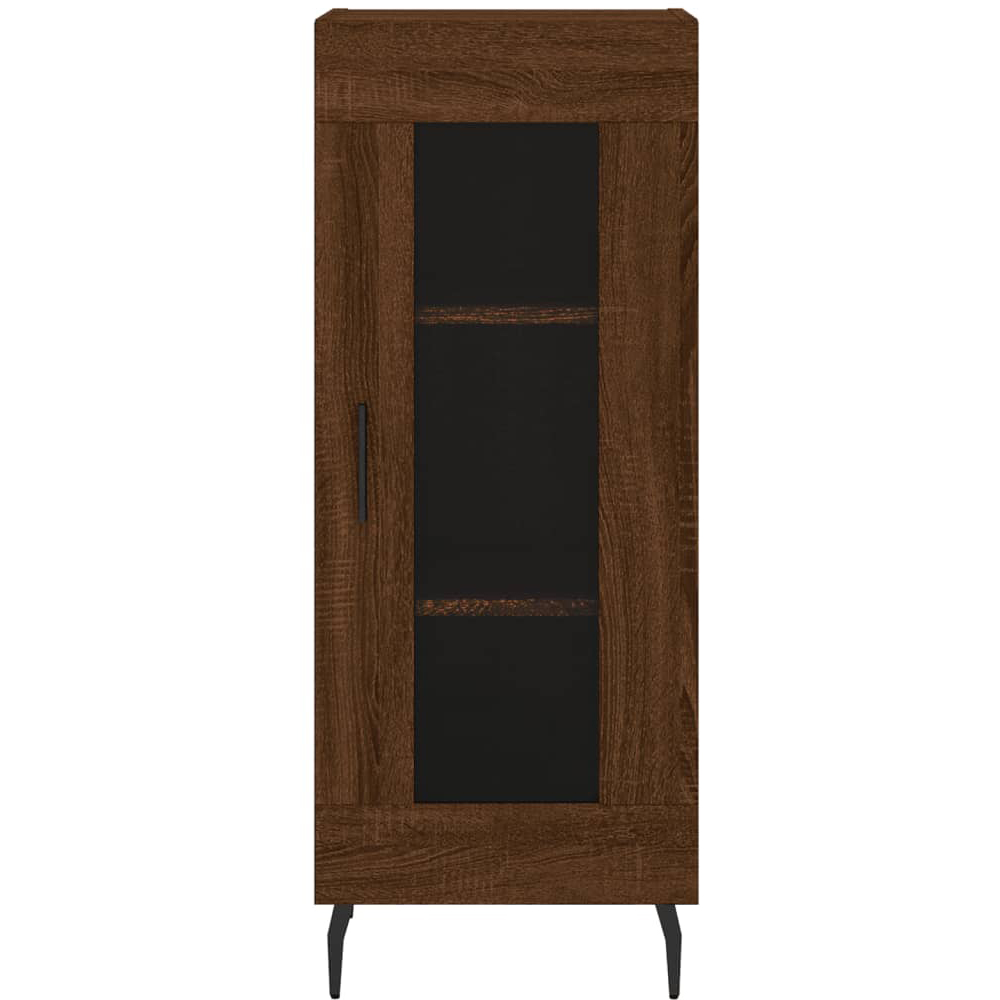 vidaXL Single Glass Door Brown Oak Sideboard Image 3