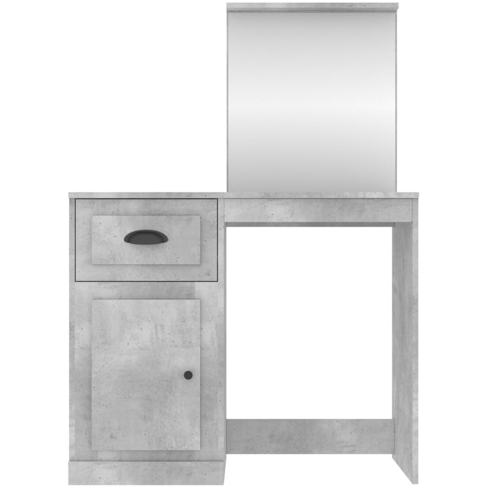vidaXL Single Door Single Drawer Concrete Grey Dressing Table with Mirror Image 6