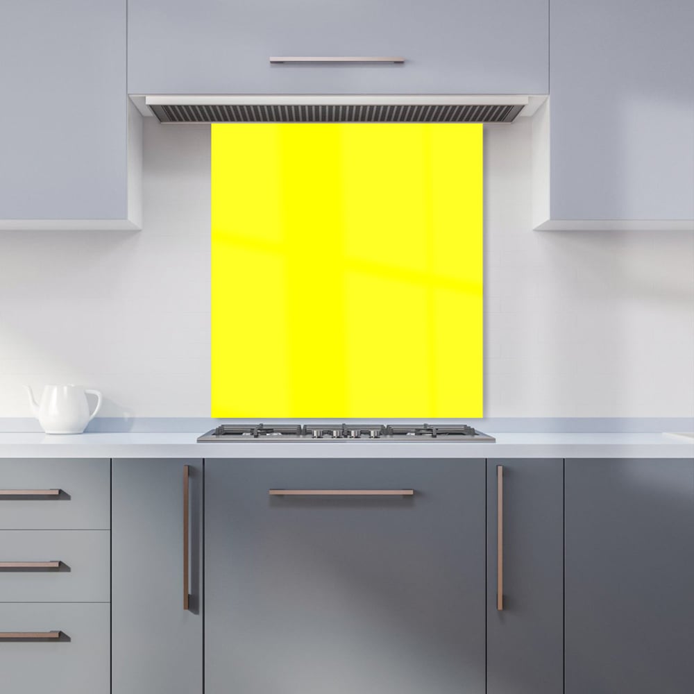 Warren Reed Designer Sunshine Yellow Glass Kitchen Splashback 65 x 60cm Image 1