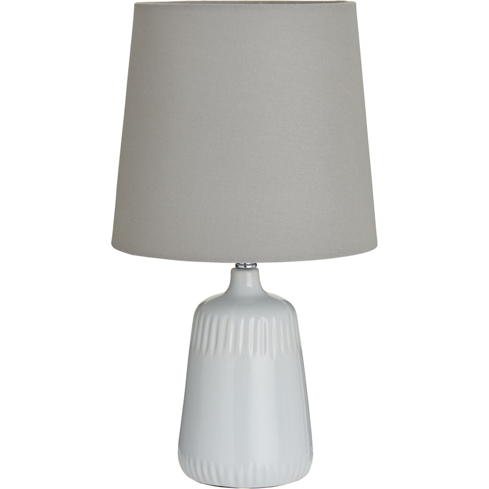 Wilko White Ceramic Dash Table Lamp Image 1