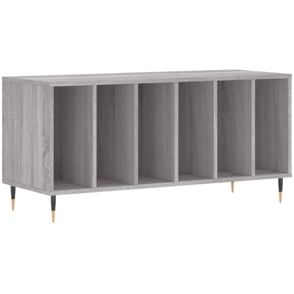 vidaXL 6 Shelf Grey Sonoma Record Cabinet Image 2