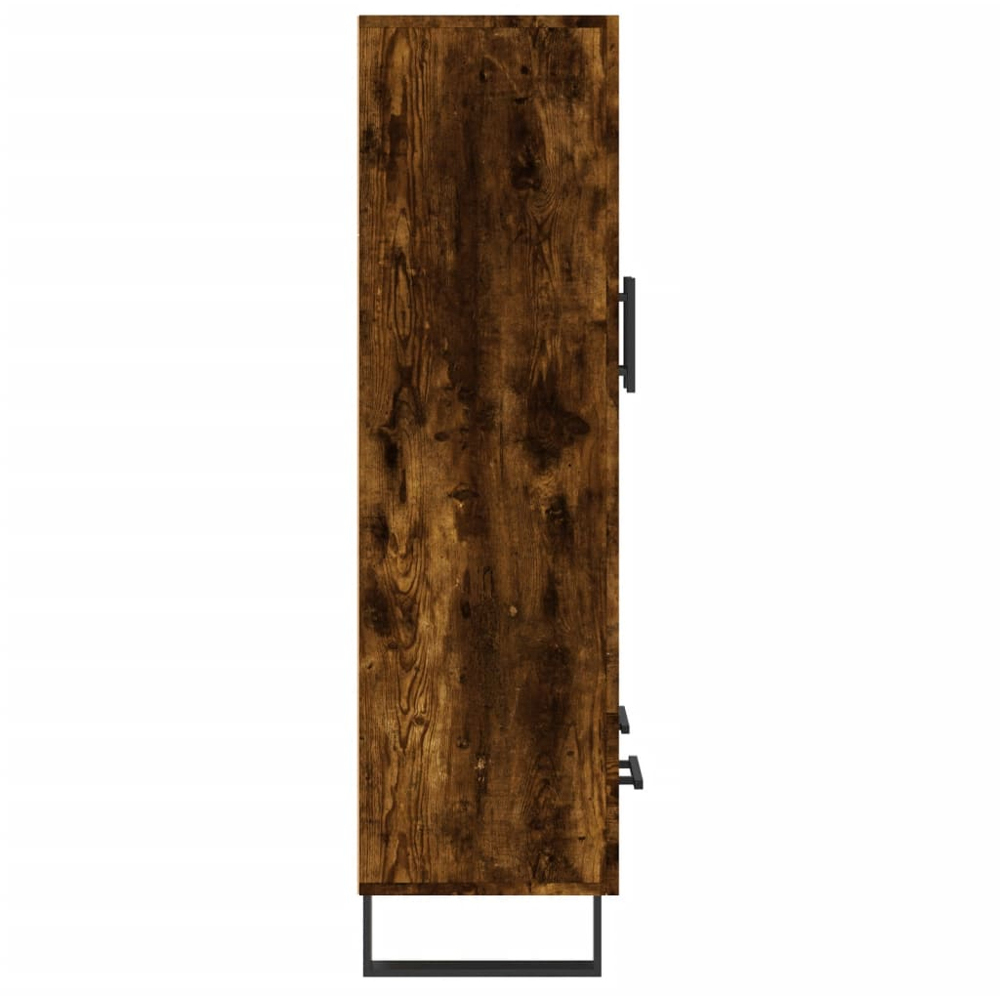 vidaXL 2 Door Single Drawer Smoked Oak Highboard Image 7