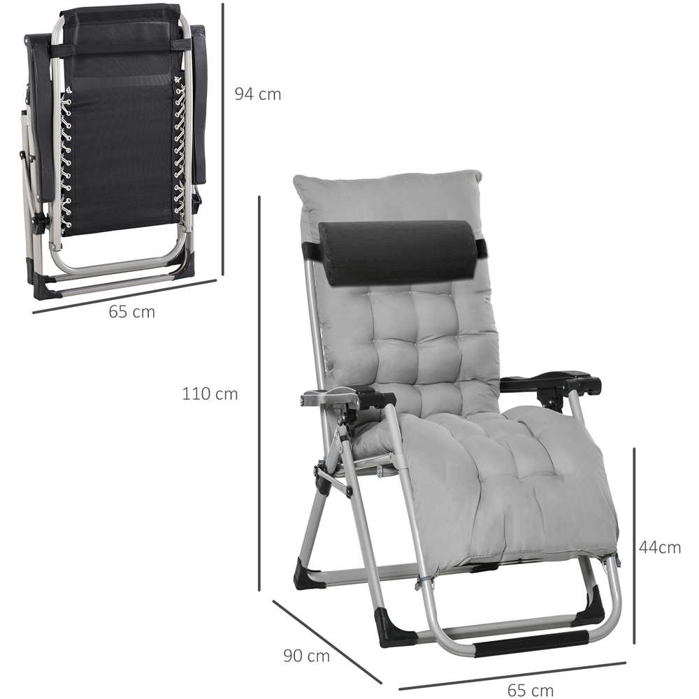 Outsunny Set of 2 Light Grey Zero Gravity Folding Recliner Chair Image 8