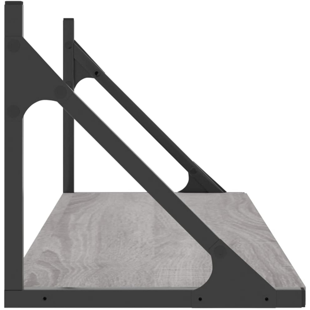 vidaXL 80 x 25 x 25.5cm Grey Sonoma Oak Floating Wall Shelf 2 Pack Image 5