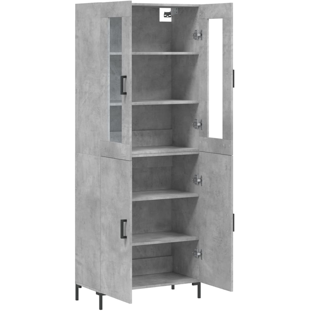 vidaXL 4 Door Concrete Grey Highboard Image 4