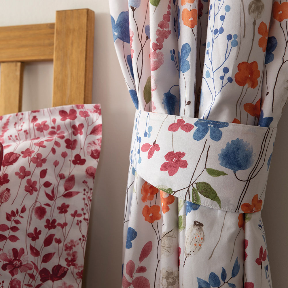 Serene Marnie Floral Curtains with Tie Backs 168 x 137cm Image 2