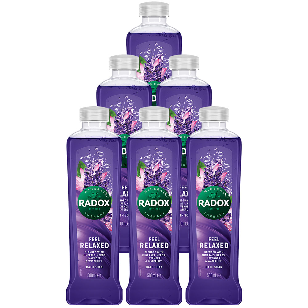 Radox Feel Relaxed Lavender and Waterlily Bath Soak Case of 6 x 500ml Image 1