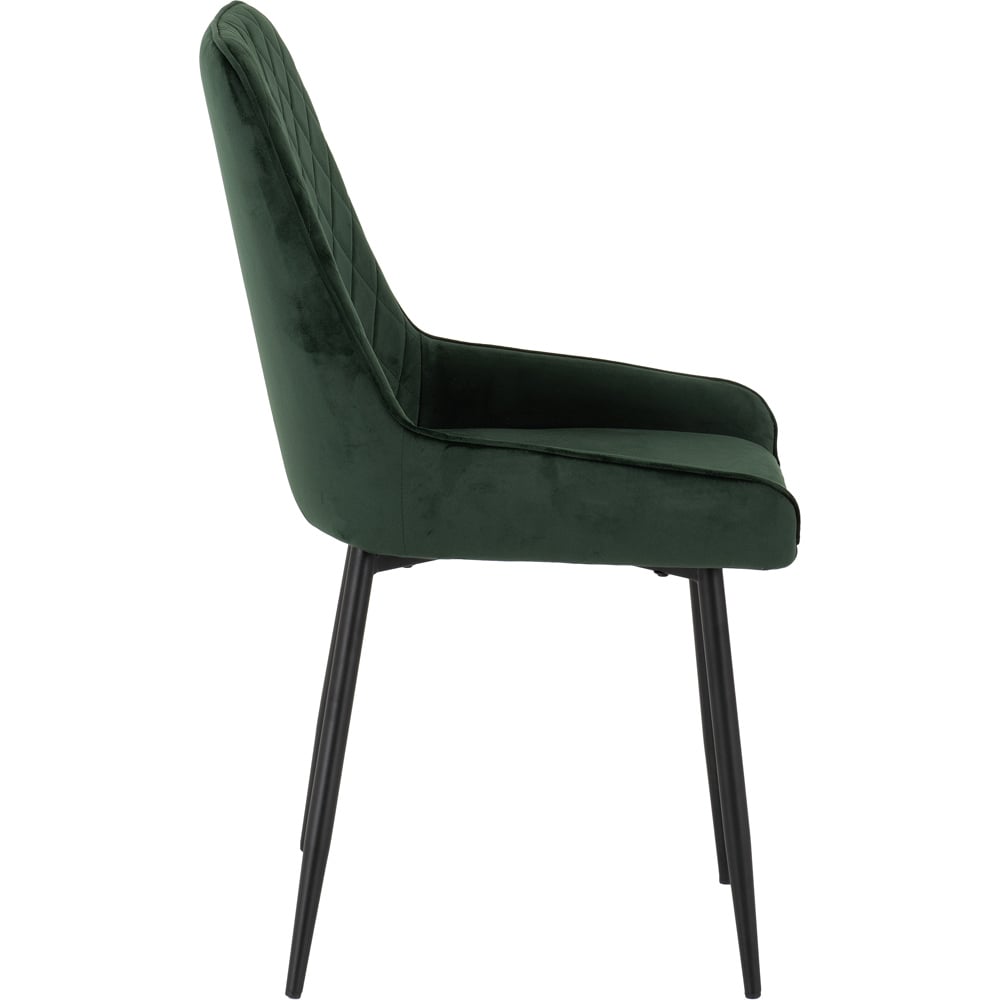 Seconique Avery Set of 2 Emerald Green Velvet Dining Chair Image 4