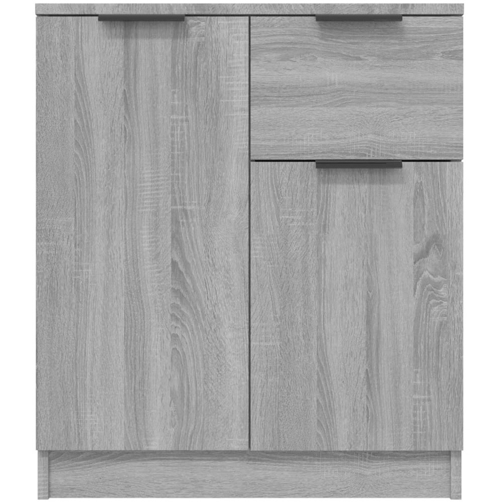 vidaXL 2 Door Single Drawer Grey Sonoma Wooden Sideboard Set of 2 Image 4