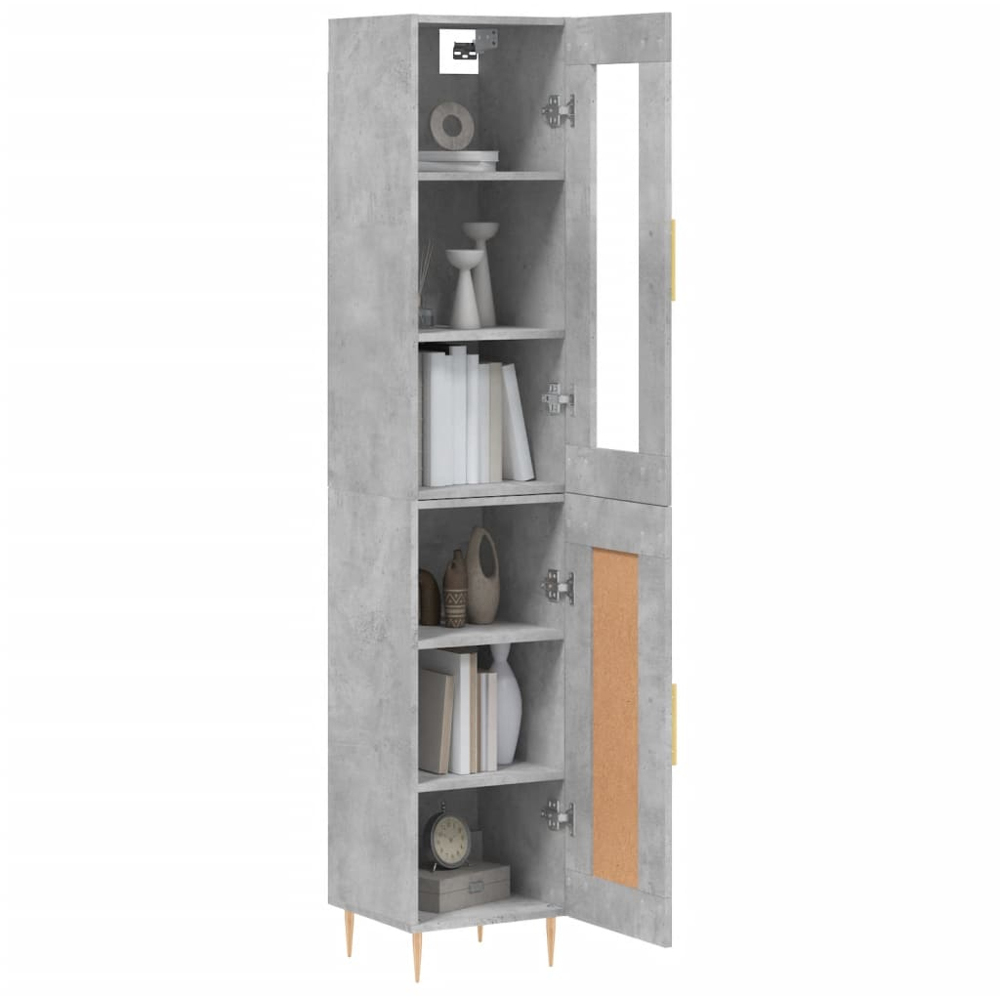 vidaXL 2 Door Concrete Grey Highboard Image 3