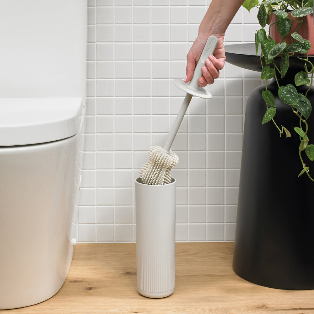 ReBorn Stone Effect Recycled Plastic Toilet Brush with Replaceable Screw-in Heads Image 5