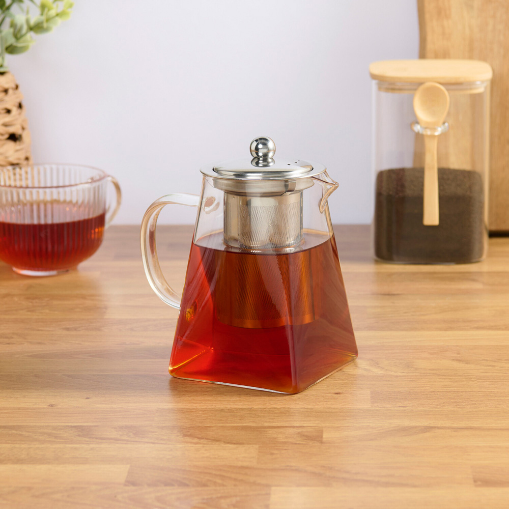 Glass Teapot with Tea Infuser Clear Image 6