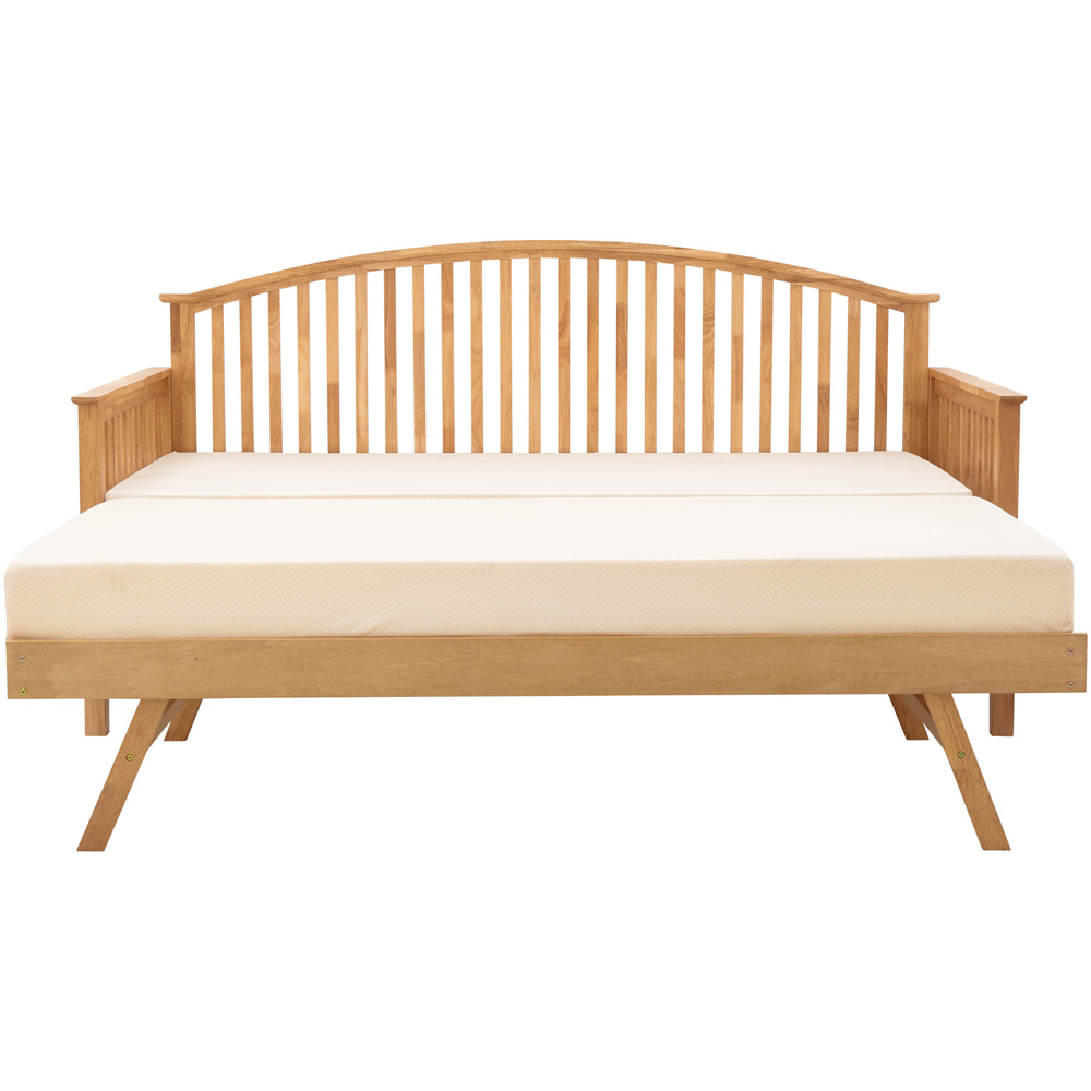 GFW Madrid Single Oak Wood Wooden Day Bed with Trundle Image 2