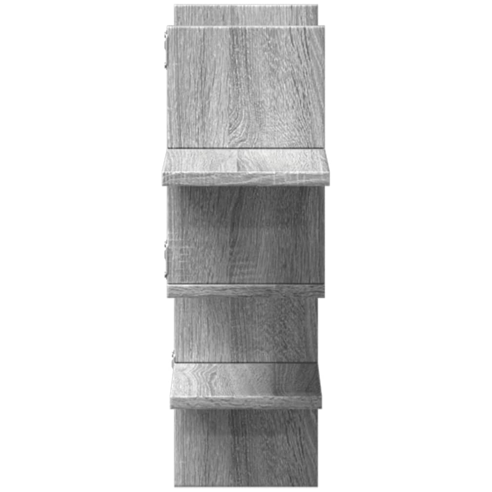 vidaXL 8 Shelf Grey Sonoma Floating Wall Shelf Image 4