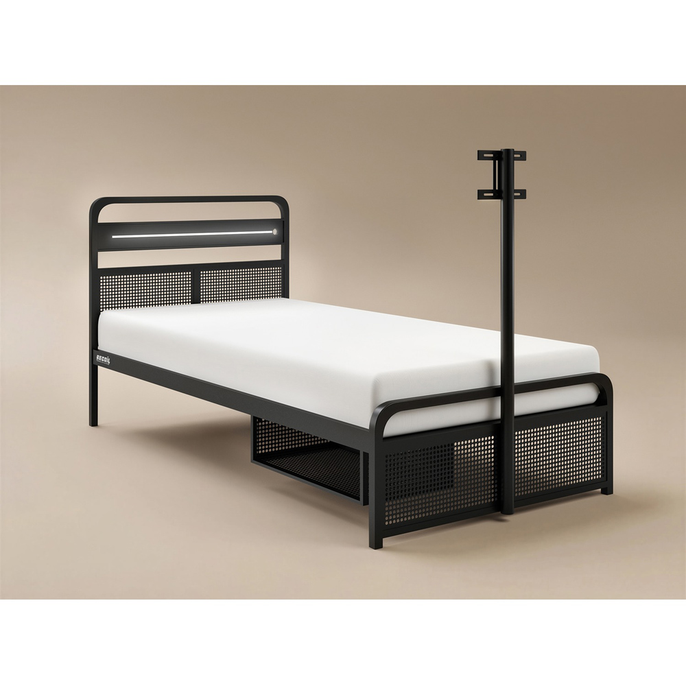 Recoil Panther Single Metal TV Bed with Storage Image 2