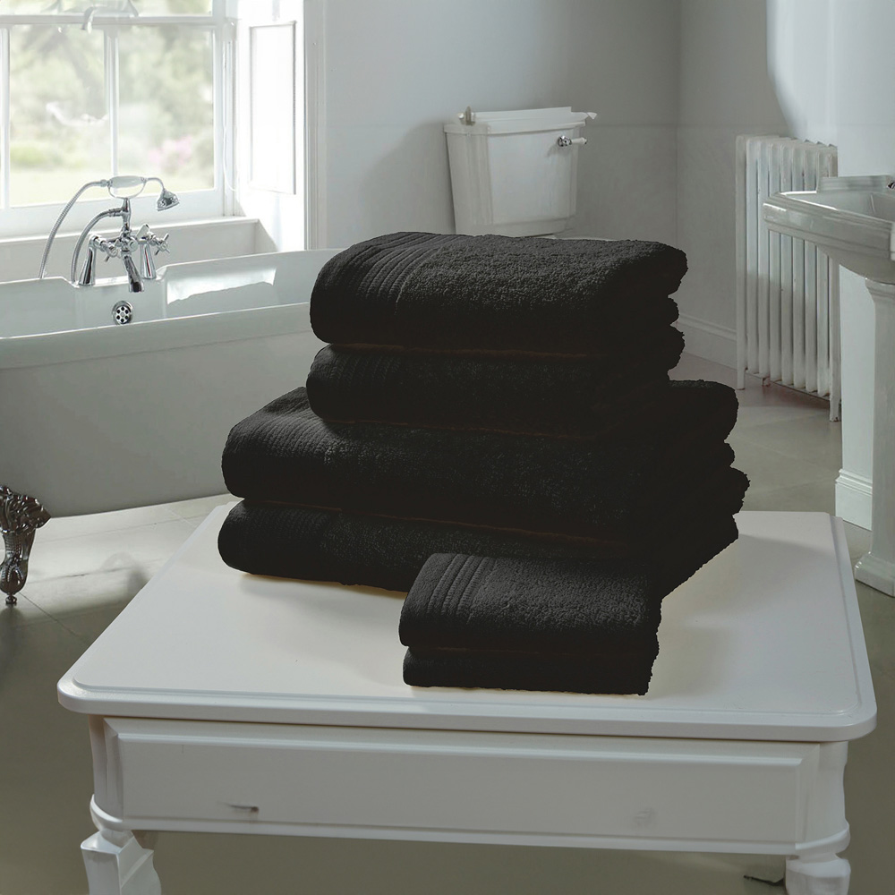 Rapport Home Chatsworth Super Soft 600gsm Combed Cotton Black Face Towel Image 2