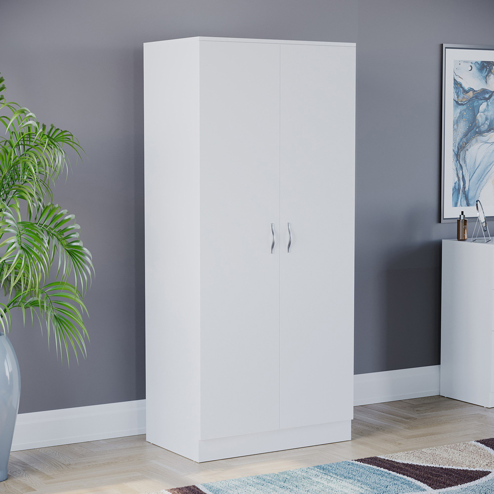 VIDA DESIGNS Riano White 3 Piece Narrow Bedroom Furniture Set Image 2