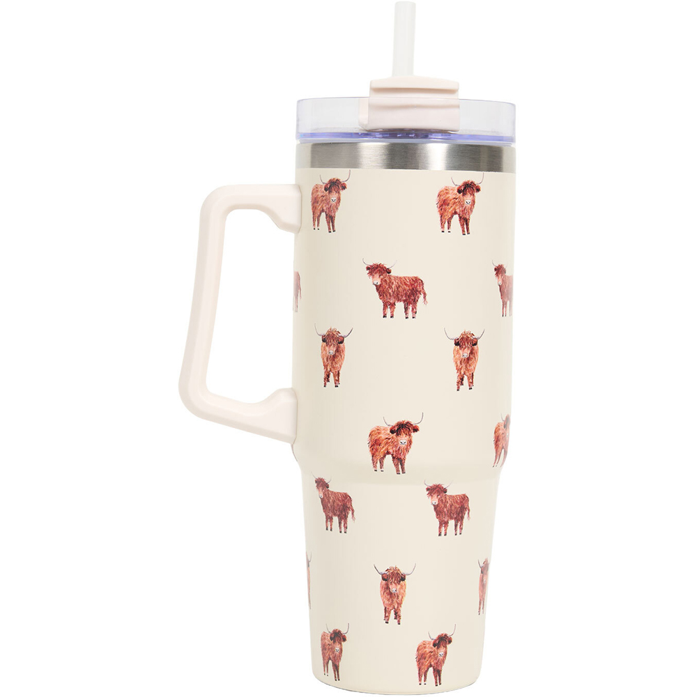 Highland Cow Stainless Steel Tumbler Neutral 850ml Image 2
