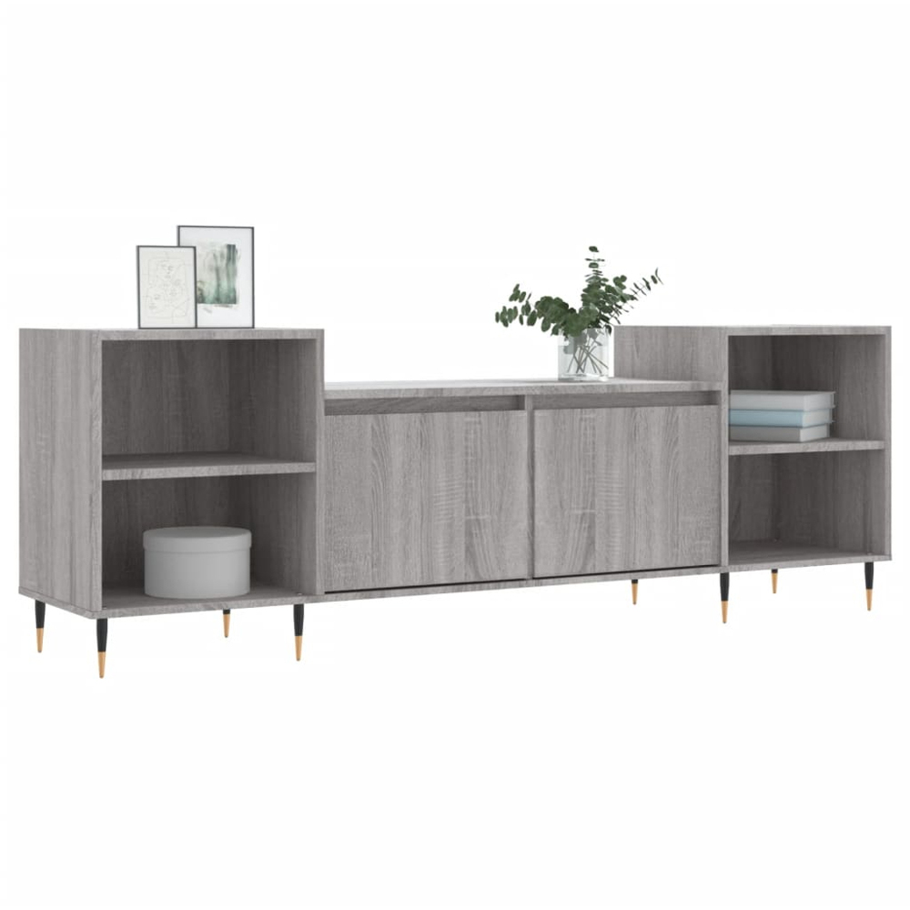 vidaXL 2 Door 4 Shelf Grey Sonoma TV Cabinet Image 3