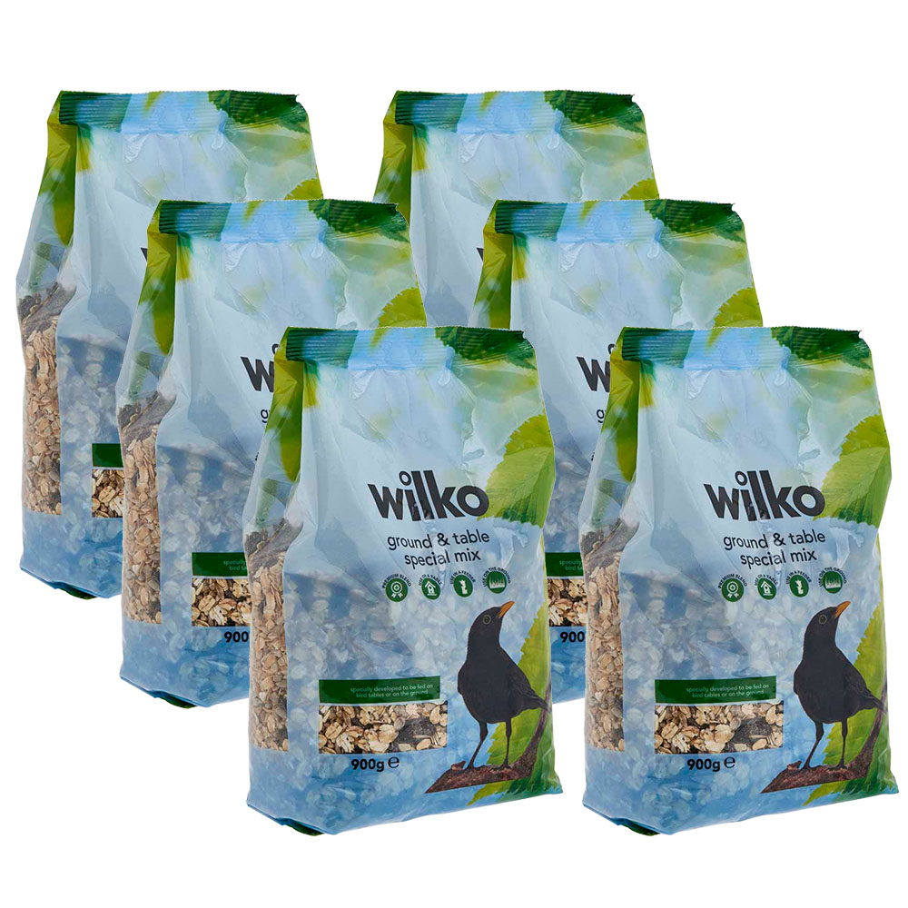 6 Pack Wilko Wild Bird Ground/Table Mix 900g Image 1