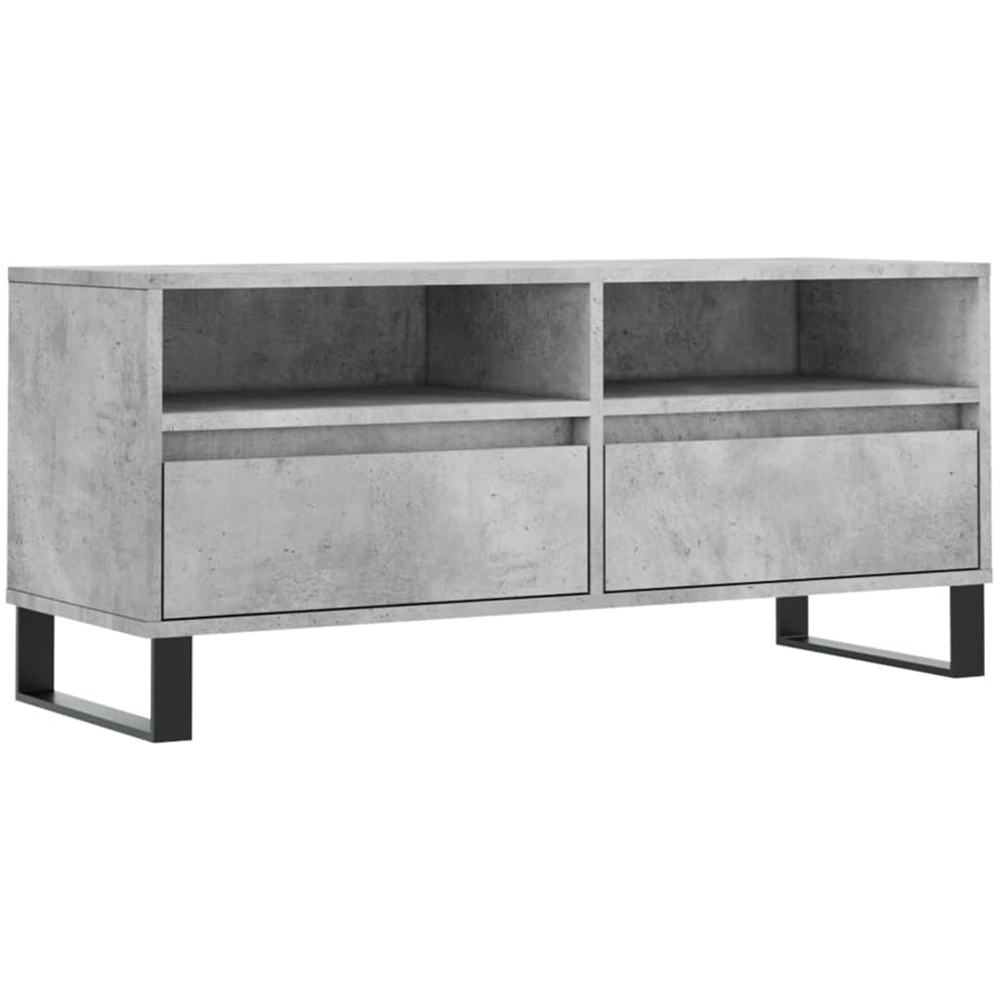 vidaXL 2 Drawer 2 Shelf Concrete Grey TV Cabinet Image 2
