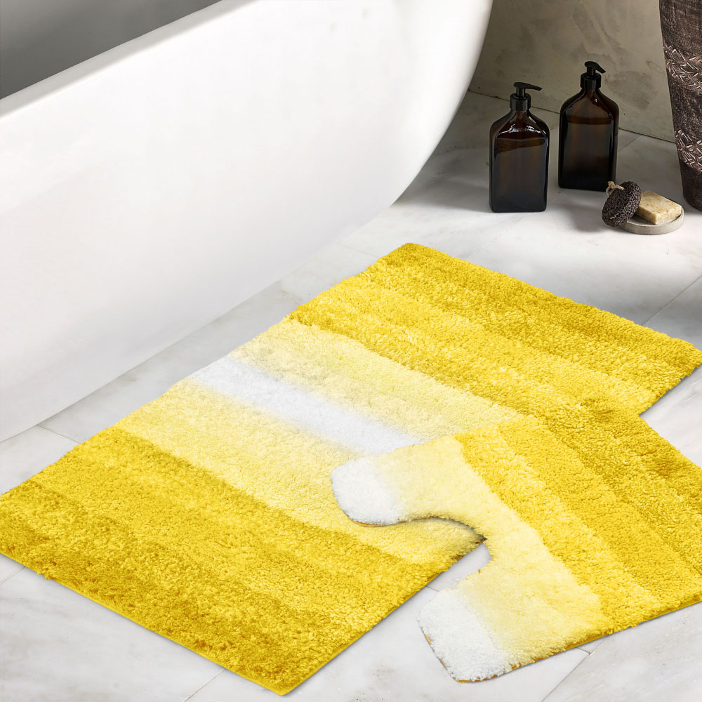 Mayfair Superstripe Ochre Bath Mat Set Image 2