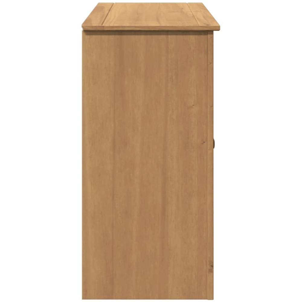 vidaXL Panama 2 Door 3 Drawer Brown Solid Pine Wood Sideboard Image 5