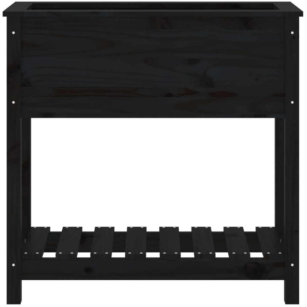 vidaXL Single Shelf Black Solid Pine Wood Garden Planter 81 x 82.5 x 34.5cm Image 4