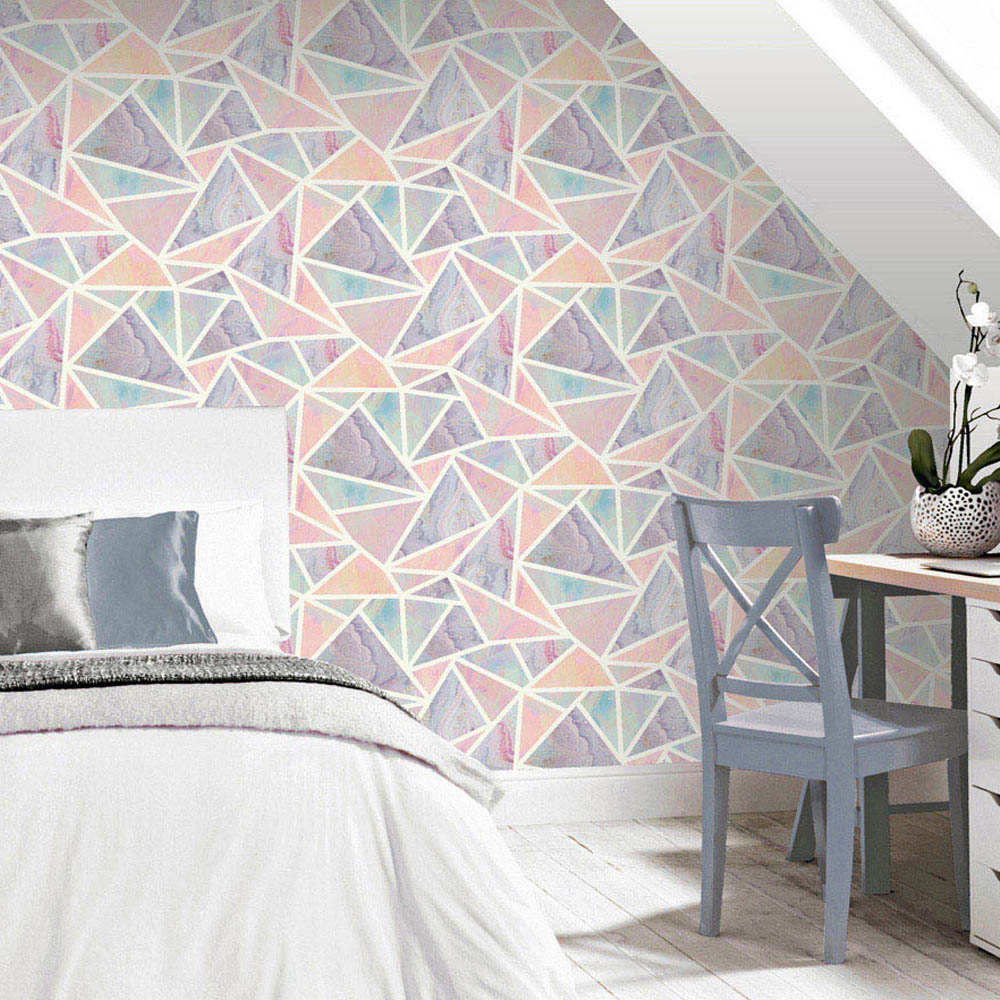 Arthouse Pastel Geometric Multicolour Wallpaper Image 3