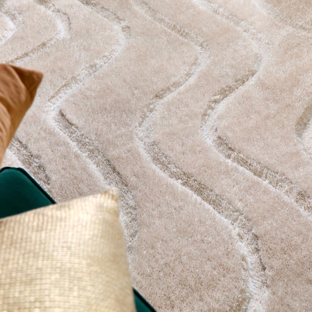 Origins Carved Wave Cream Soft Rug 80 x 170cm Image 3