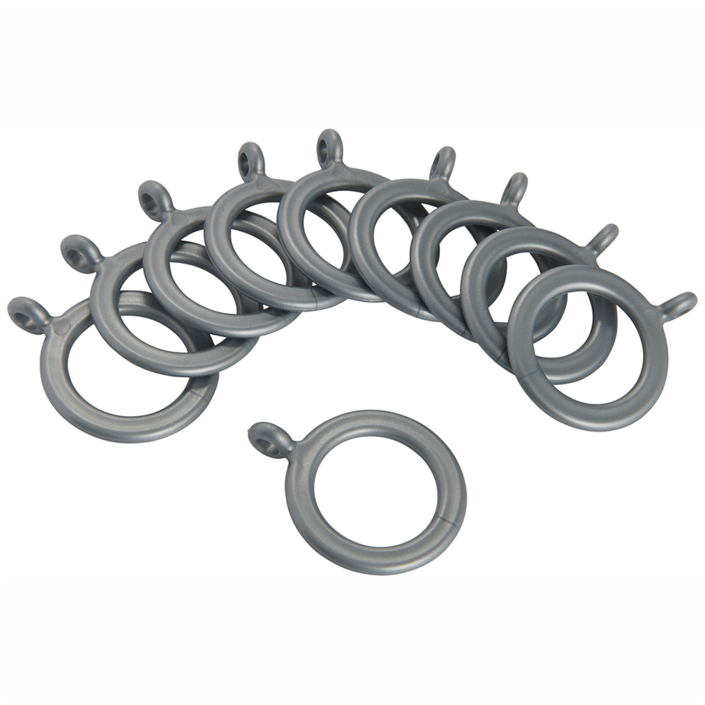 Wilko 1619mm Silver Painted Curtain Pole Rings 10 Pack Wilko
