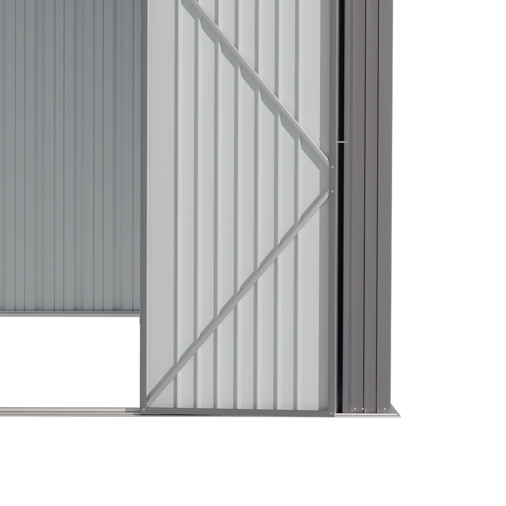 Living and Home 10 x 12ft Grey and White Metal Apex Garden Storage Shed Image 4