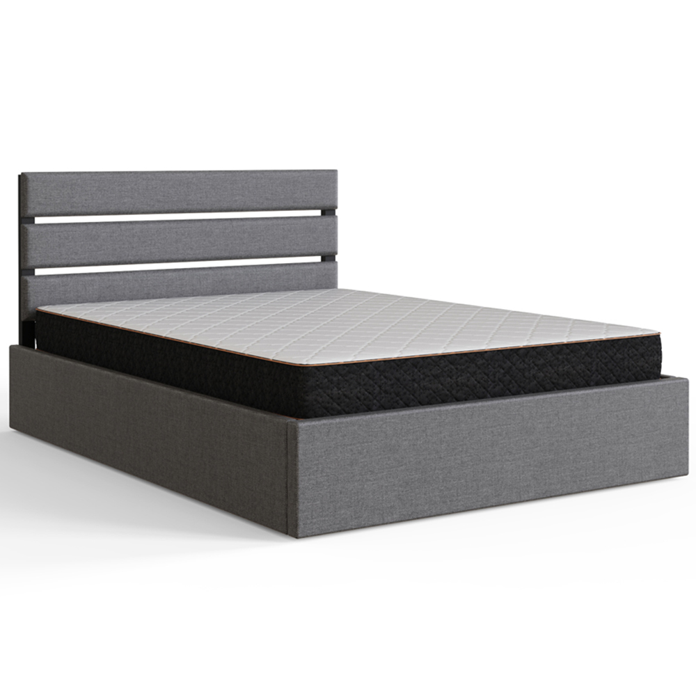 GFW Hudson Double Grey End Lift Ottoman Bed with SC Bonnell Mattress Image 2