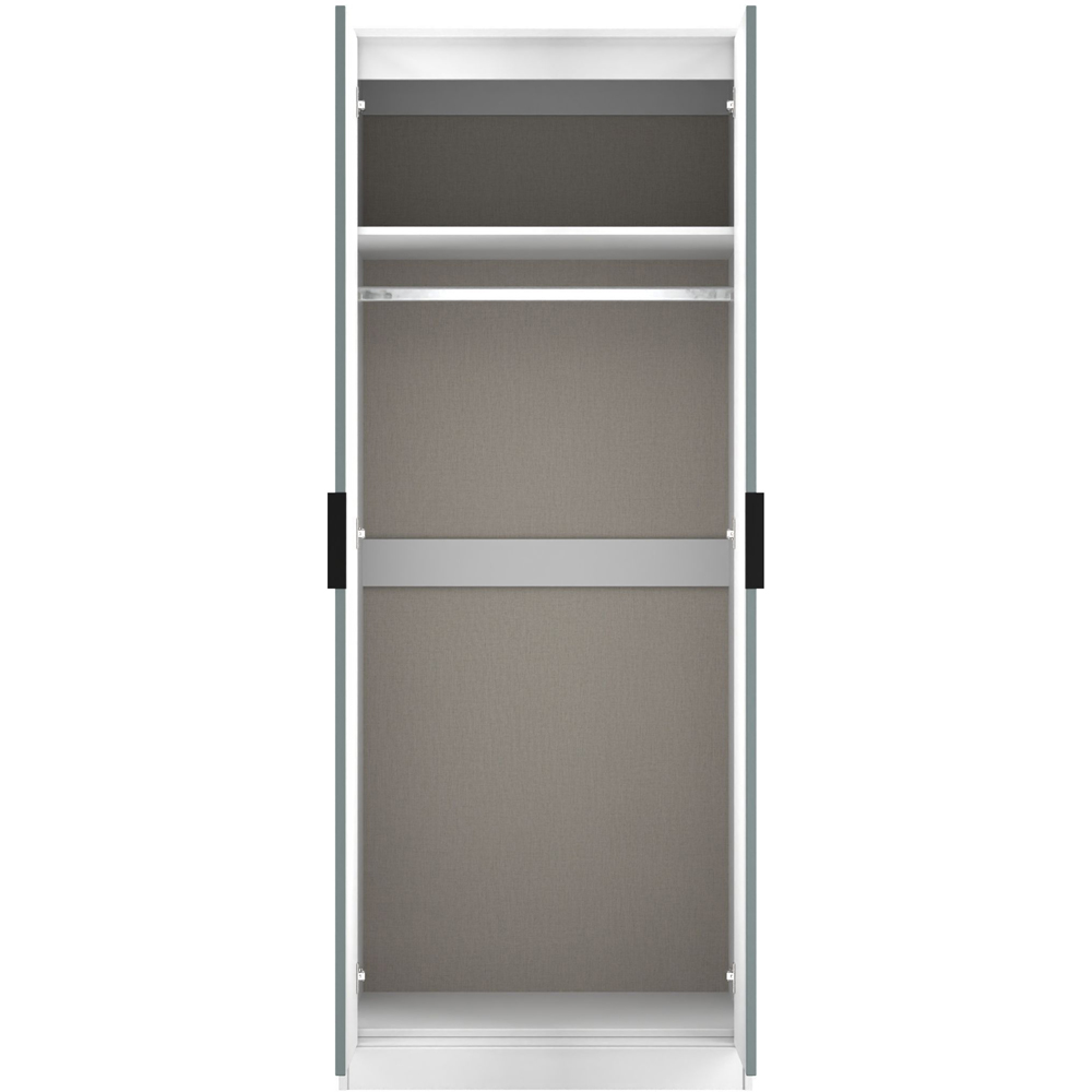 Crowndale Fluted 2 Door Duck and White Matt Tall Wardrobe Ready Assembled Image 7