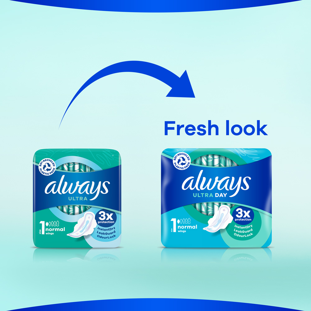 Always Ultra Sanitary Towels with Wings Size 1 26 Pack Image 7