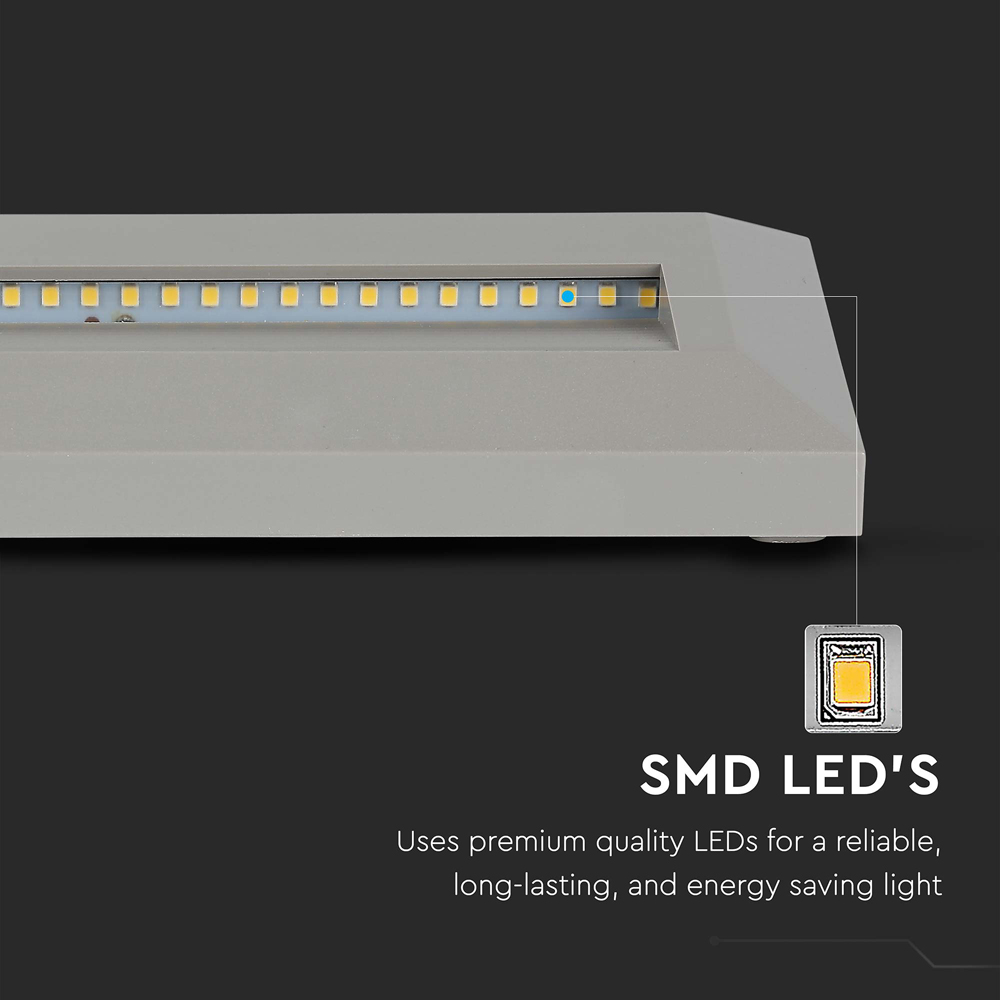 V-TAC 4 Pack 3W Grey Rectangular Cool White LED Step Light Image 6