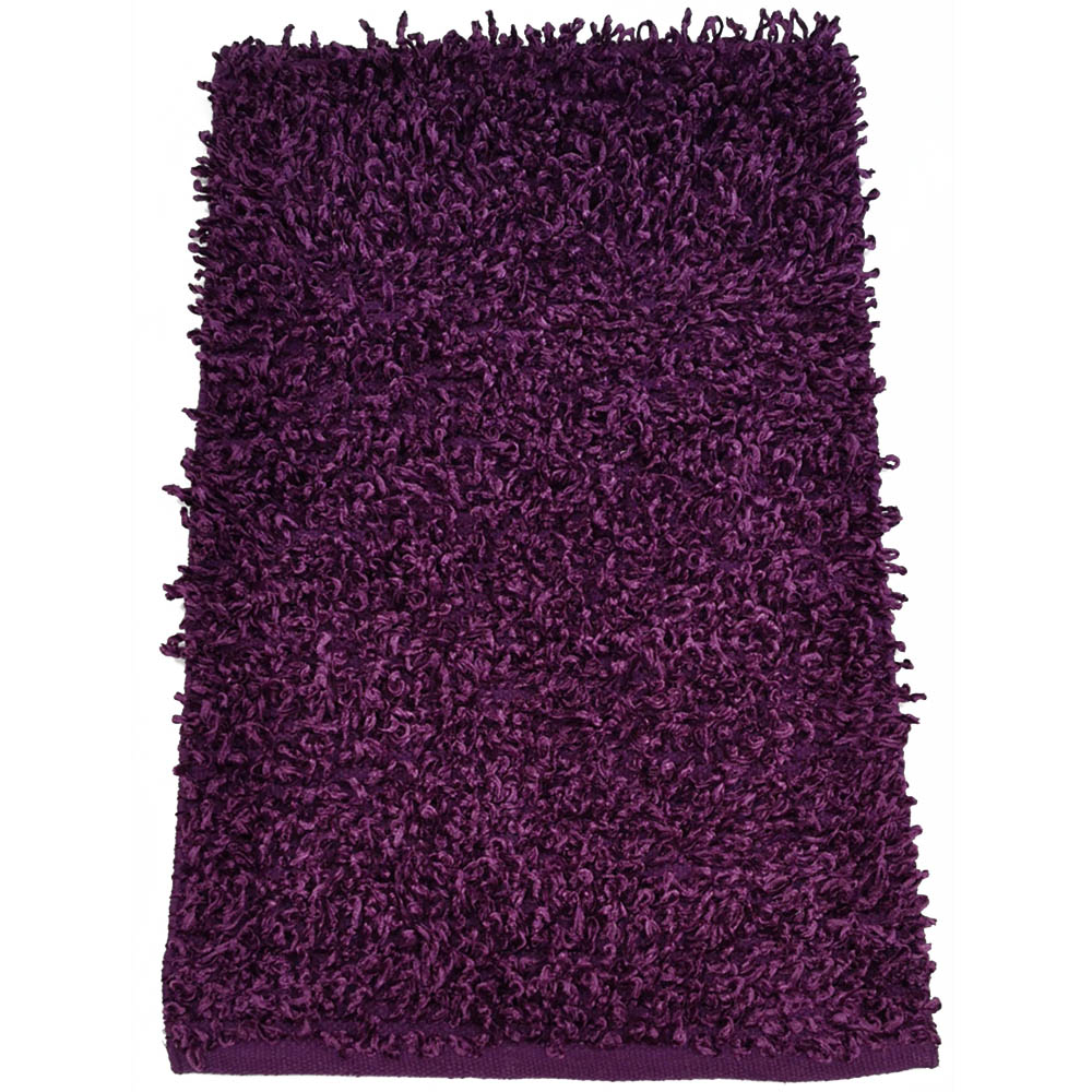 Rapport Home Oxford Purple Shaggy Super Absorbent Rug 88 x 55cm Image 1