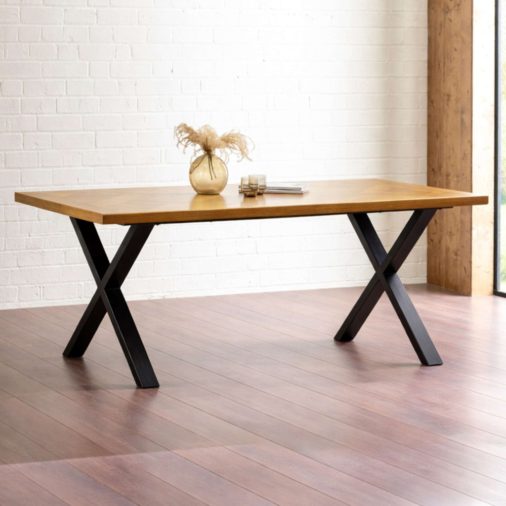Julian Bowen Aron 6 Seater Wood Finish Dining Table Image 1